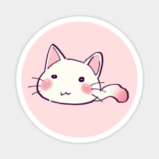 I draw lucky star white cat Magnet